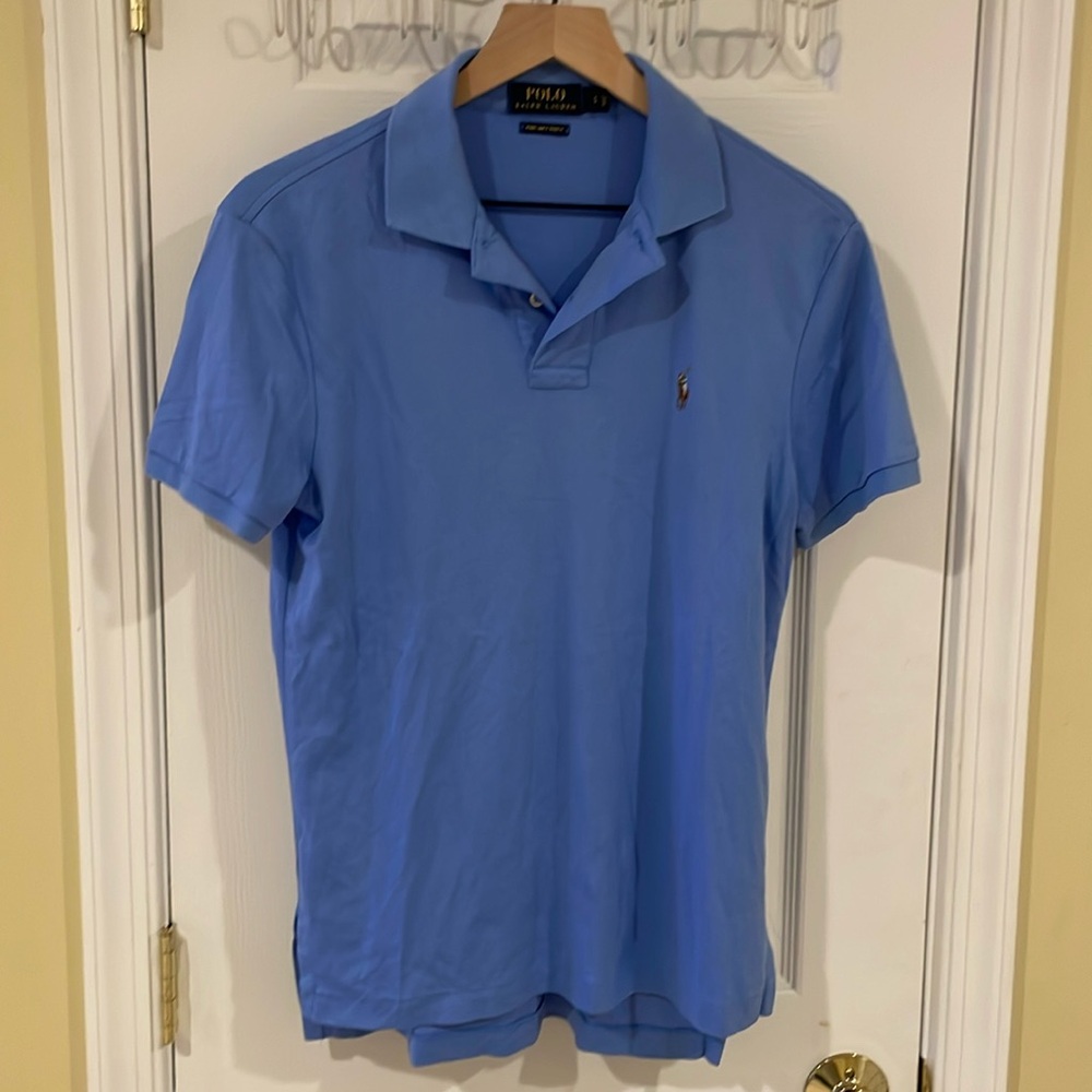 Small Blue Polo Ralph Lauren Performance Collared Shirt